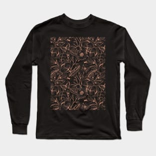 Bloomy flowers and barres Pattern Long Sleeve T-Shirt